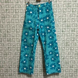 Big Bud Press Blue Big Daisy Work Pants XS